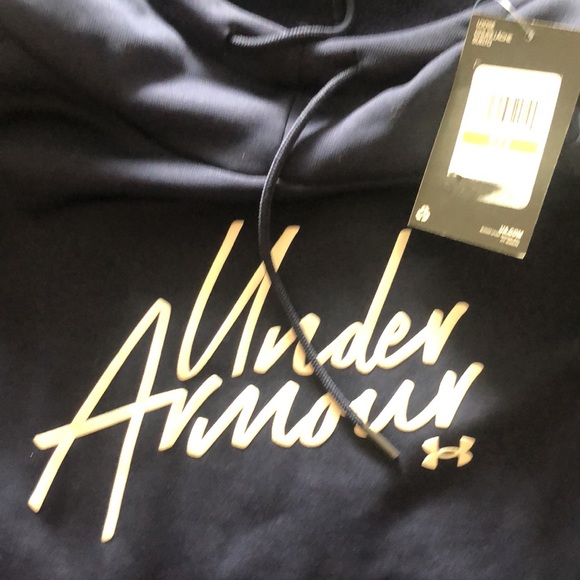 Navy Under Armour Hooded Sweatshirt - Medium Loose Fit NWT - Picture 3 of 5